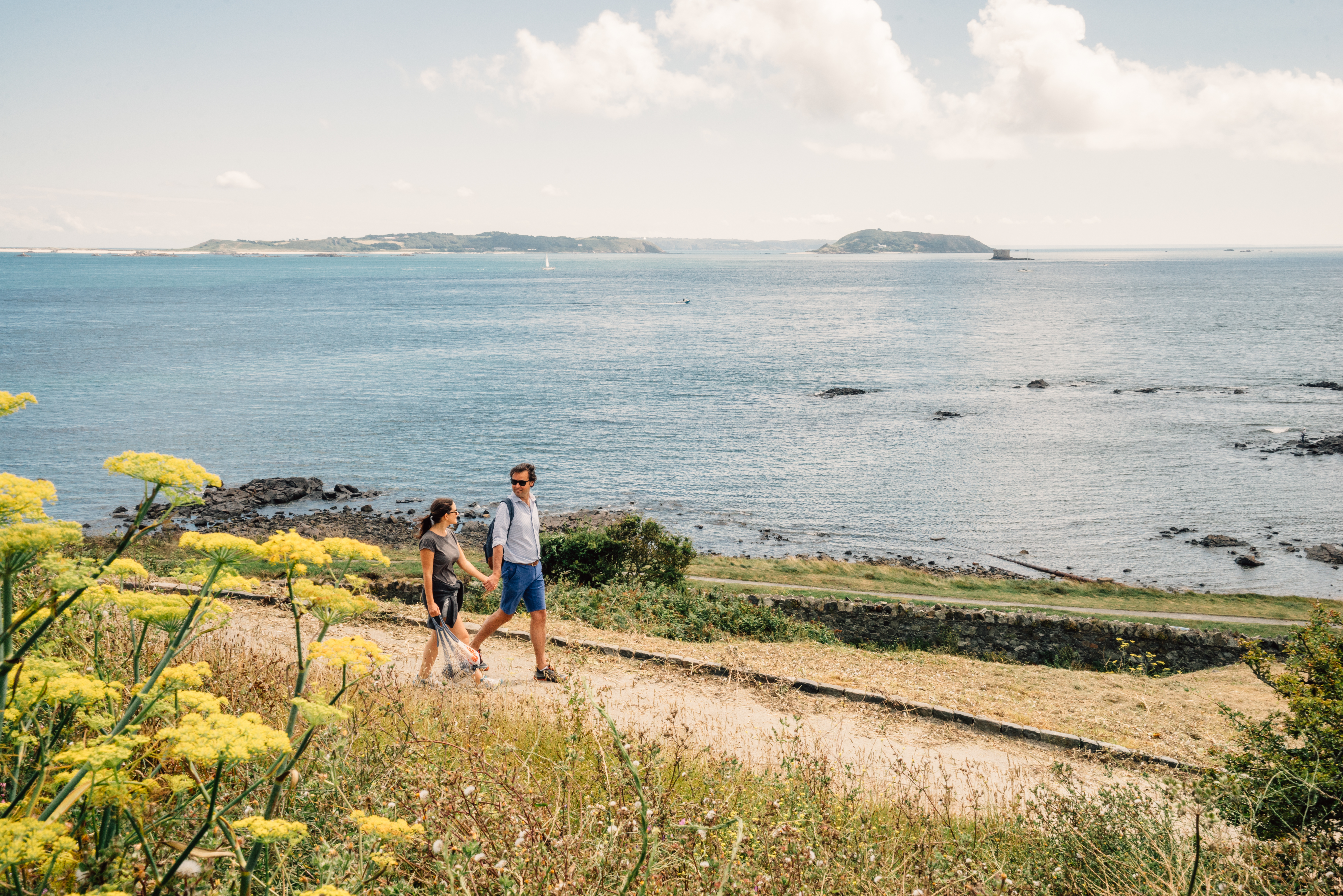 Walking over the Guernsey coast
